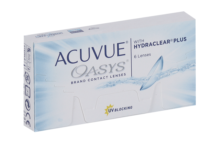 Контактные линзы ACUVUE Oasys with hydraclear plus 6 линз R 8,8 -3,50