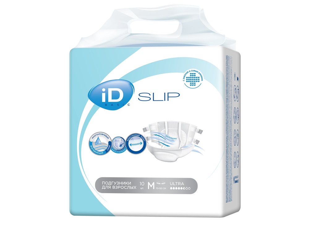 Подгузники ID slip Basic д/взрослых L ultra, 10 шт