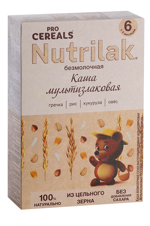 Каша Нутрилак Премиум Про Сириалс мультизлаковая б/молоч сух цельнозерн (с 6 мес), 200 г