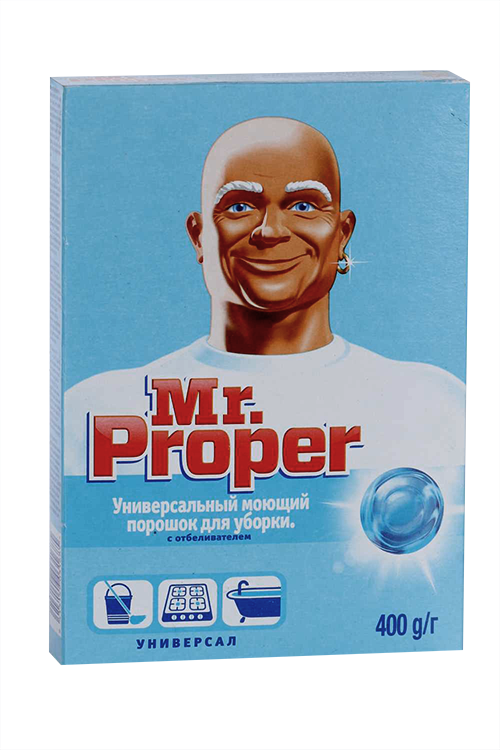 Средство для мытья полов Mr.Proper, универсальный, порошок с отбеливателем, 400 г