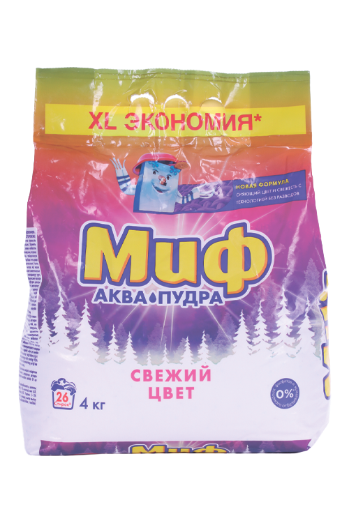 Стиральный порошок Миф 3 в 1 «Cвежий цвет», автомат, 4 кг