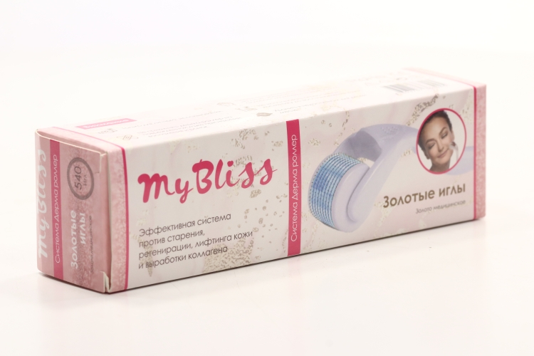 Мезороллер MyBliss д/лица 540 игл золото длина игл 1.0 мм