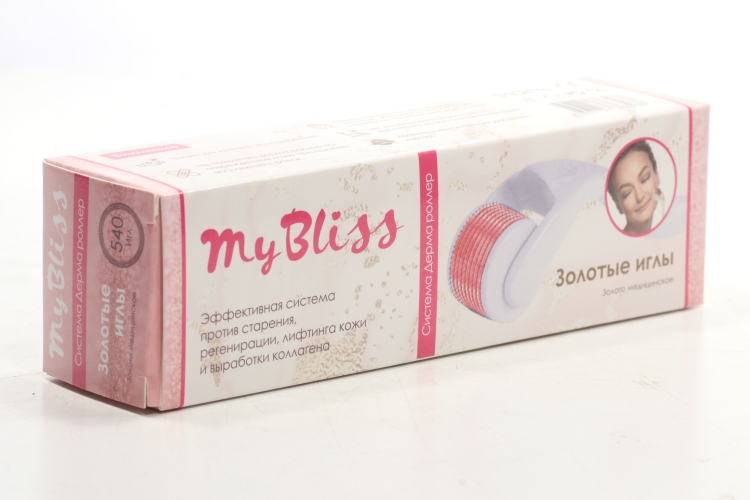 Мезороллер MyBliss д/лица 540 игл золото длина игл 0.75 мм