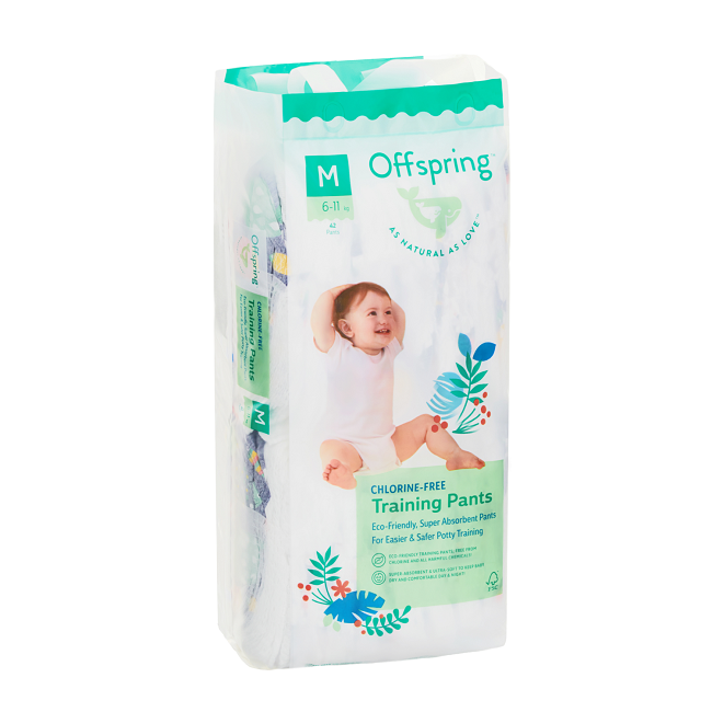 Трусики-подгузники Offspring M (6-11 кг), 42 шт, Рыбки