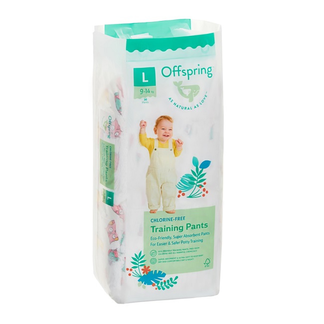 Трусики-подгузники Offspring L (9-14кг), 36 шт, Совы