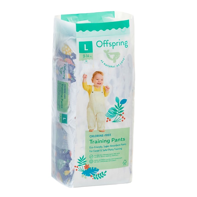Трусики-подгузники Offspring L (9-14кг), 36 шт, Рыбки