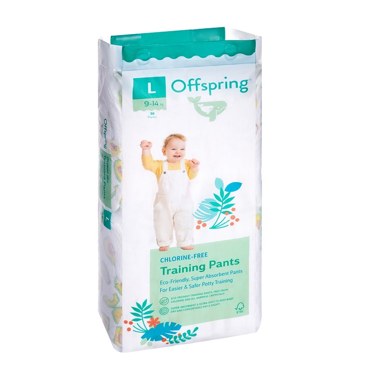 Трусики-подгузники Offspring L (9-14кг), 36 шт, Авокадо