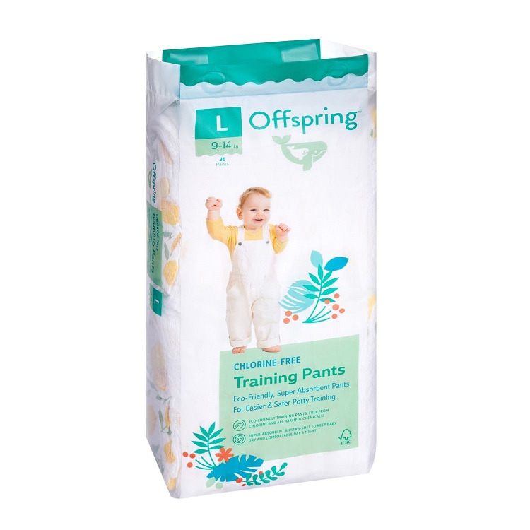Трусики-подгузники Offspring L (9-14кг), 36 шт, Лимоны