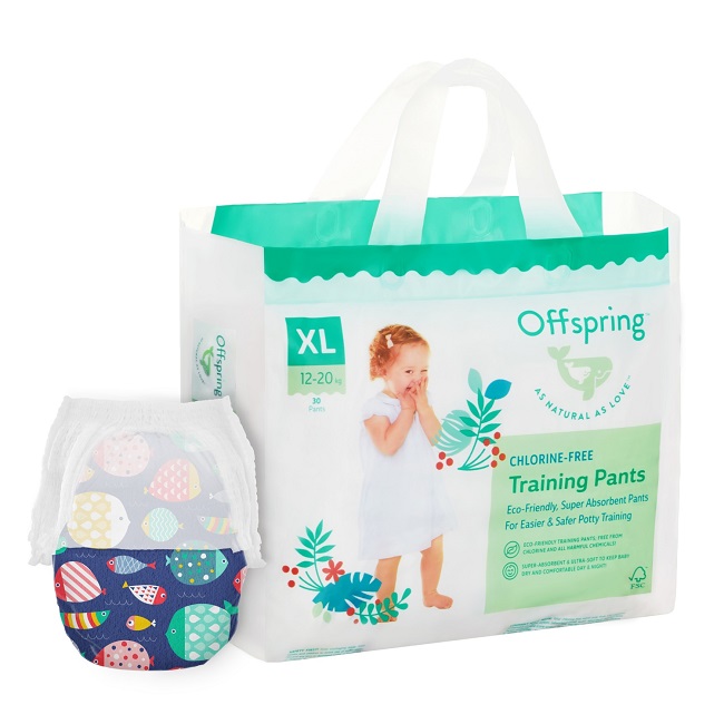 Трусики-подгузники Offspring XL (12-20 кг), 30 шт, Рыбки