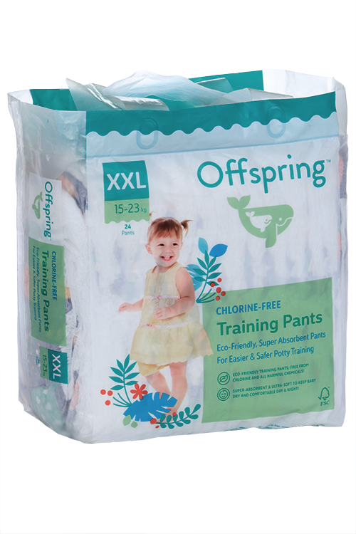 Трусики-подгузники Offspring XXL (15-23кг), 24 шт, Рыбки