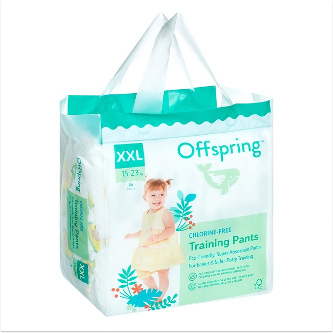 Трусики-подгузники Offspring XXL (15-23кг), 24 шт, Авокадо