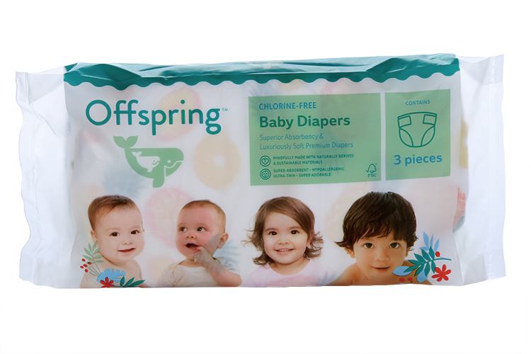 Подгузники Offspring Тревел пак L (9-13 кг), 3 шт, три расцветки