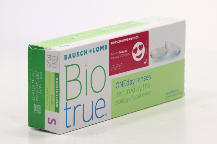 Линзы Bausch+Lomb Soflens Daily Disposable контактные R 8.6 D -1.75, 30 шт