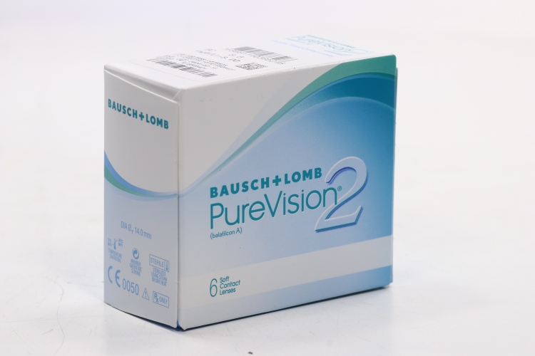 Линзы Bausch+Lomb Pure Vision 2 контактные R 8.6 (диоптрия -8,0), 6 шт