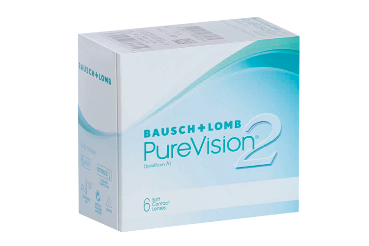 Линзы Bausch+Lomb Pure Vision 2 контактные R 8.6 (диоптрия -1,0), 6 шт