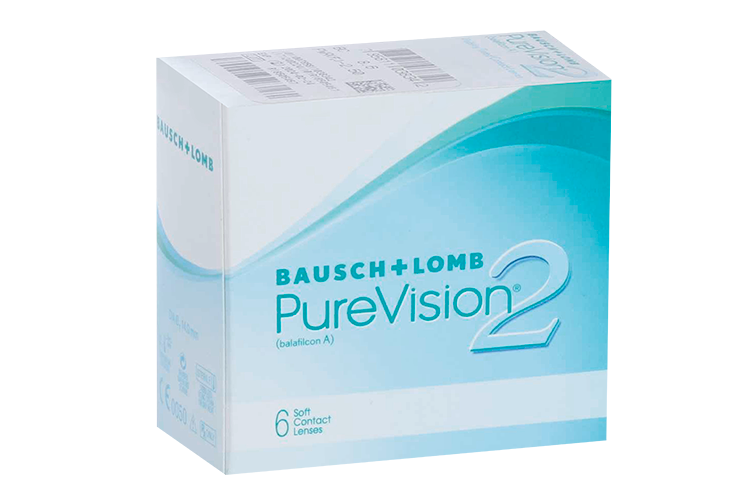 Линзы Bausch+Lomb Pure Vision 2 контактные R 8.6 (диоптрия -2,5), 6 шт