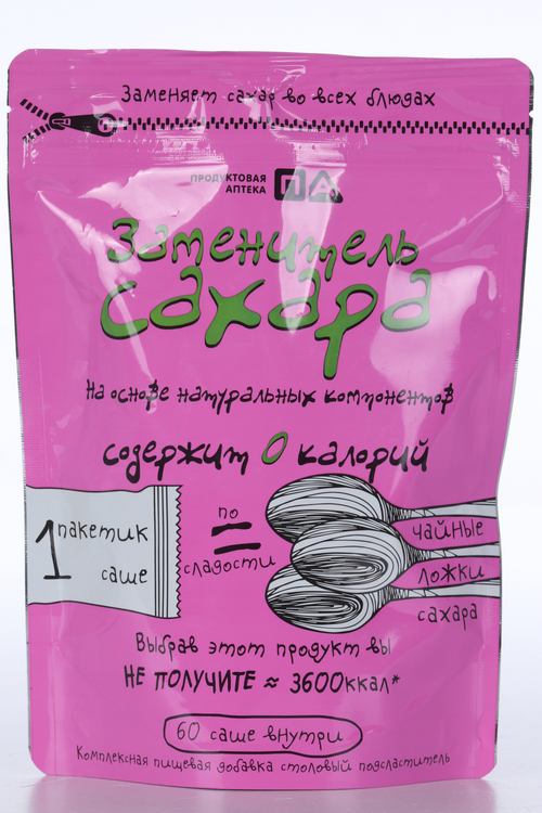 Заменитель сахара Продуктовая Аптека 3 Ложки, 1 г, 60 шт, саше