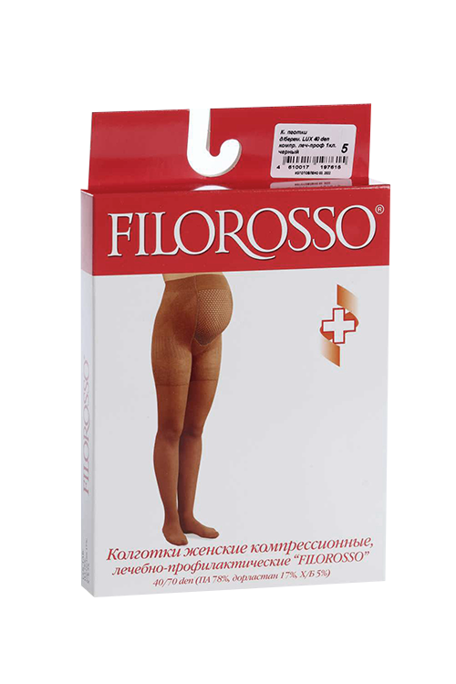Колготки FILOROSSO Lux д/беременных компрессионные 40 den 1 класс черный р.5
