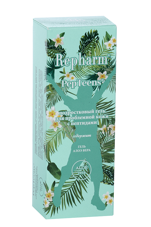 Гель Repharm Pepteens д/проблемной кожи подростковый алое вера c пептидами, 50 г