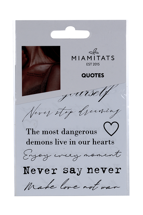 Мини-тату Miami Tattoos Quotes переводные надписи символы