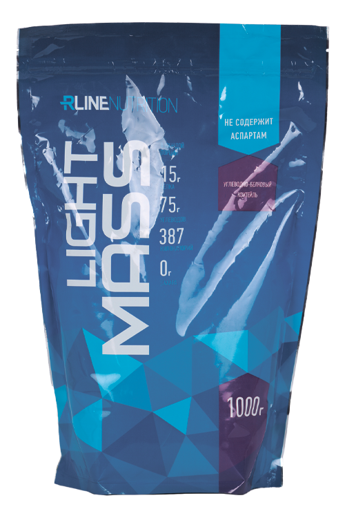 Гейнер R-LINENUTRITION LIGHT MASS д/набора массы вкус пломбир, 1 кг