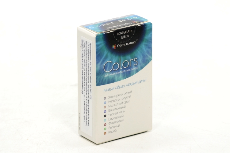 Контактные линзы цветные Офтальмикс Colors жемчужно-серый D 0.00 DIA 14.2