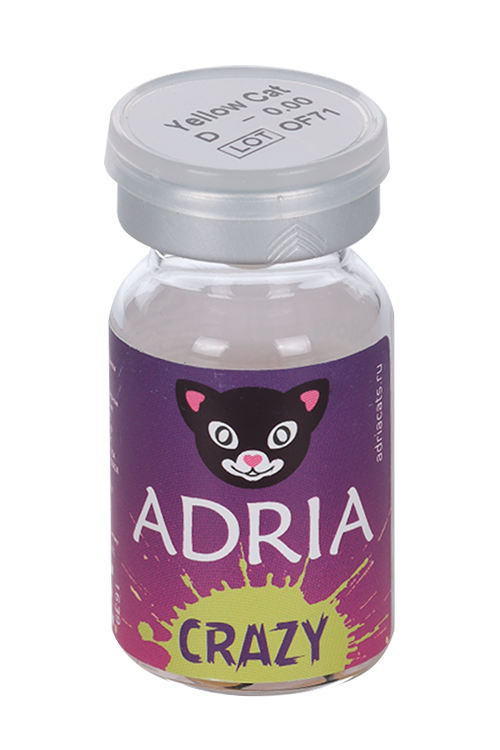 Контактные линзы Adria Crazy квартальные желтая кошка 0.00/14.0/8.6