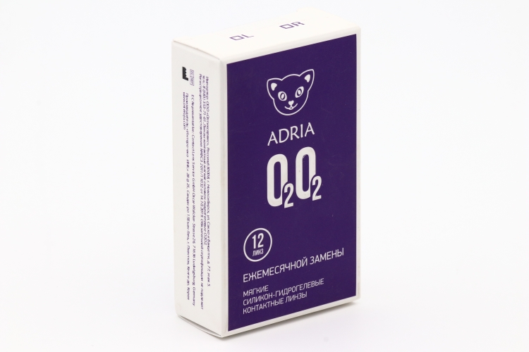 Контактные линзы Adria O2O2 мягкие/силикон-гидрогелевые/ежемесячные -1.00/14.2/8.6, 12 шт