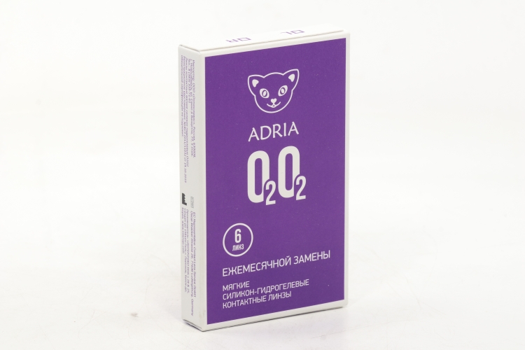 Контактные линзы Adria O2O2 мягкие/силикон-гидрогелевые/ежемесячные -2.00/14.2/8.6, 6 шт