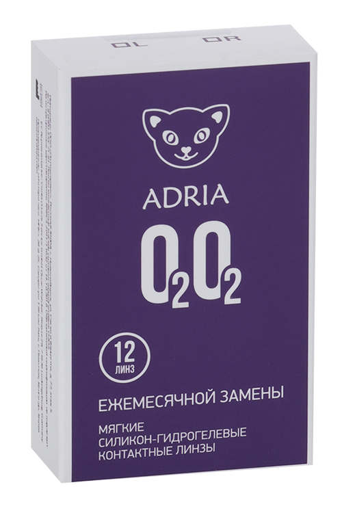 Контактные линзы Adria O2O2 мягкие/силикон-гидрогелевые/ежемесячные -3.75/14.2/8.6, 12 шт
