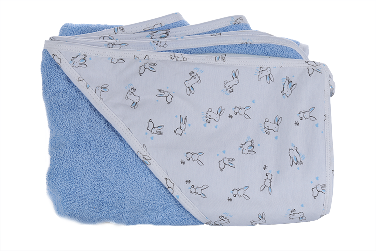 Полотенце BabyBunny детское с уголком M голубой 100х100 см
