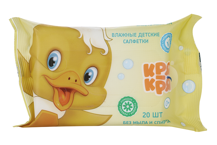 Салфетки влаж Кря-кря детск, 20 шт