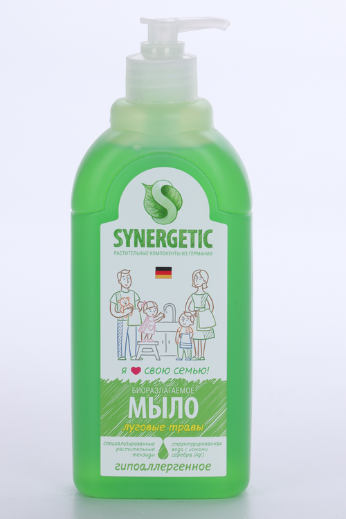 Мыло жидкое SYNERGETIC д/рук и тела луговые травы, 500 мл