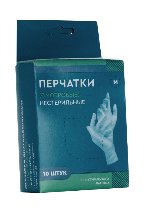 Перчатки смотр н/стер латекс неопудр M, 5 шт