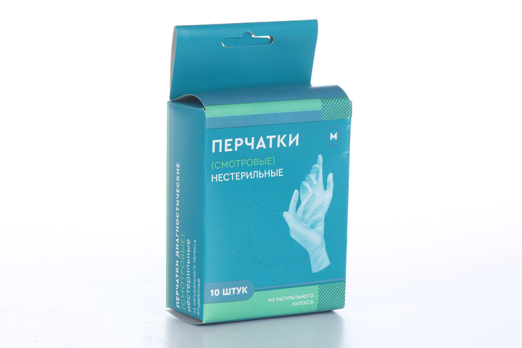 Перчатки смотр латекс н/с опудр M, 5 шт