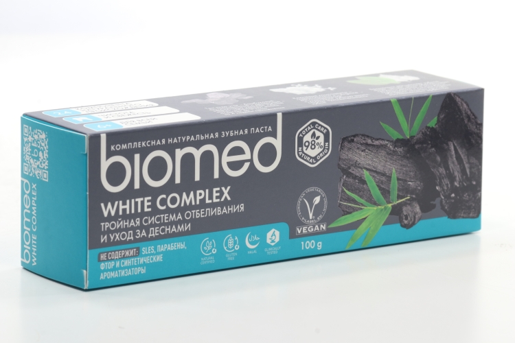 З/паста BIOMED WHITE COMPLEX черная отбеливающая уголь, 100 г