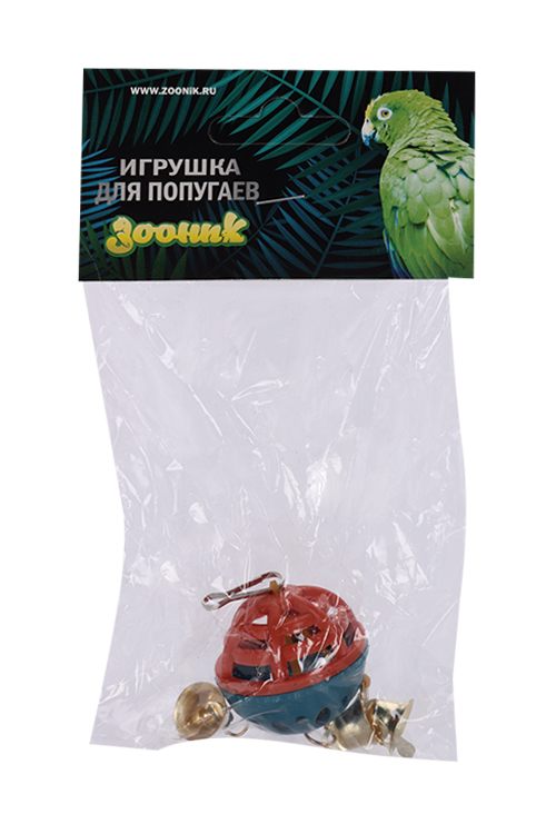 Игрушка д/попугая Забава с 3 колокольчиками цвет микс