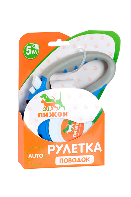 Рулетка «Пижон» с фонариком, прорезиненная ручка, 5 м, до 35 кг, голубая