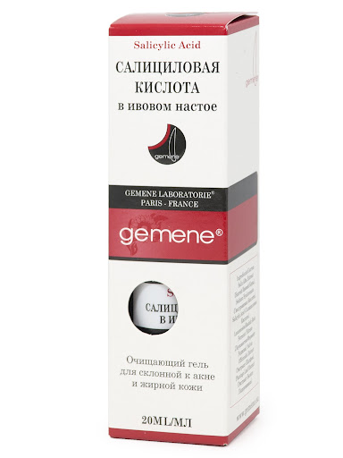 Гель Gemene д/склонной к акне/жирной кожи кислота салициловая в ивовом настое, 20 мл
