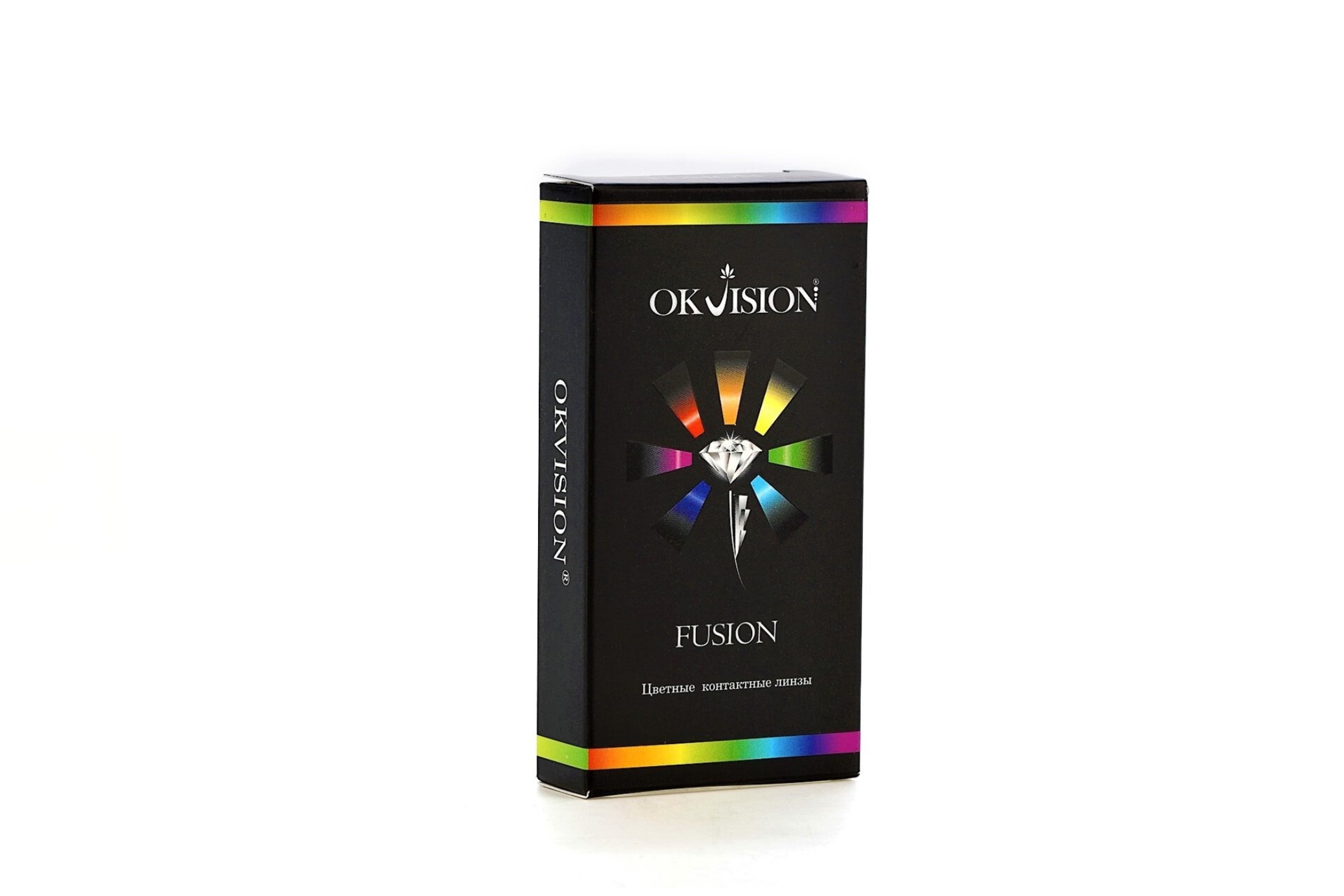 Контактные линзы цветные Okvision Fusion на 3 месяца Blue 2 D -0.00 R 8.6, 2 шт