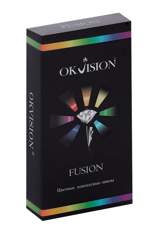 Контактные линзы цветные Okvision Fusion на 3 месяца Blue 2 D -4.00 R 8.6, 2 шт