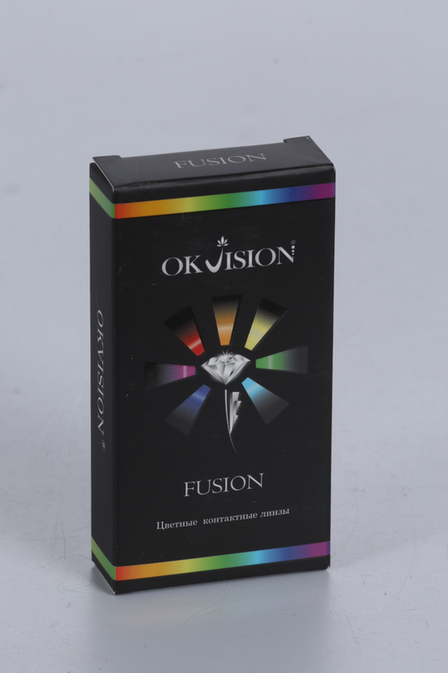 Контактные линзы цветные Okvision Fusion на 3 месяца Blue 2 D -2.50 R 8.6, 2 шт