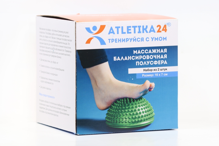 Полусфера Atletika24 массажная с шипами фиолетовая, 2 шт