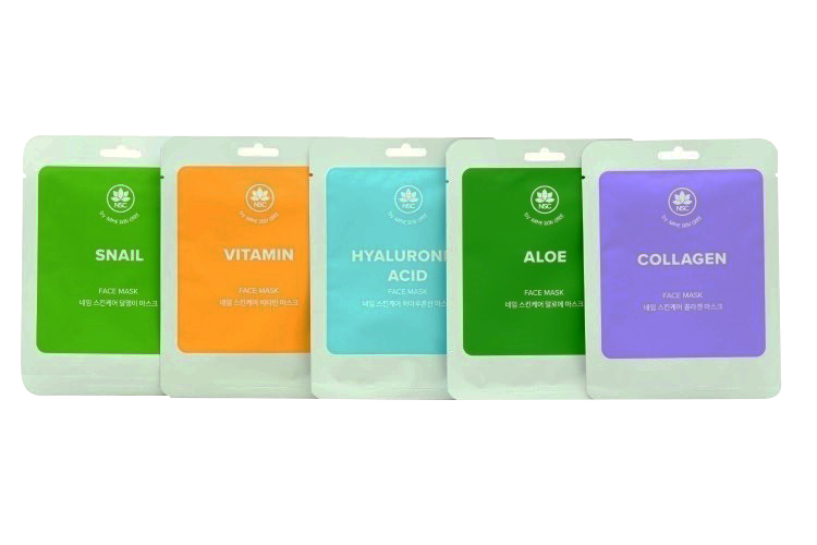 Набор масок NAME SKIN CARE д/лица корейских косметических тканевых ассорти 5 шт