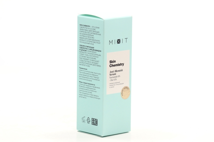 Сыворотка MIXIT SKIN CHEMISTRY Niacinamide 10% + Zinc 0,5% Serum себорегулир, 30 мл, (SKU0011202000)