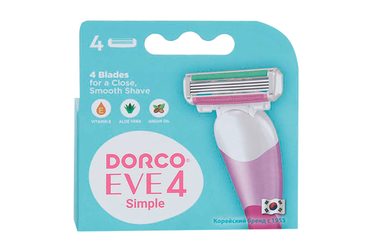 Кассеты Dorco  EVE4 Simple 4-лезв  д/бритья жен, 4 шт