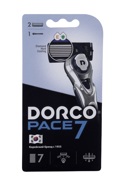 Станок Dorco PACE7 7-лезвийная плавающая головка д/муж, +2 сменные кассеты