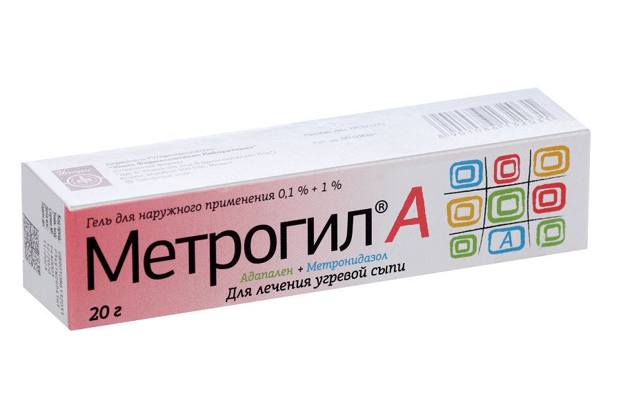 Метрогил А 0.1%+1%, 20 г, гель для наружного применения