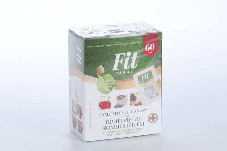 Сахарозаменитель FitParad №7 стевиозид/сукралоза/эритрит саше, 60 шт