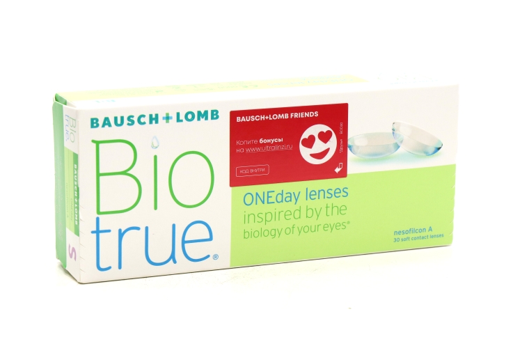 Линзы Bausch+Lomb BioTrue ONEday контактные R 8.6 (диоптрия -4,25), 30 шт